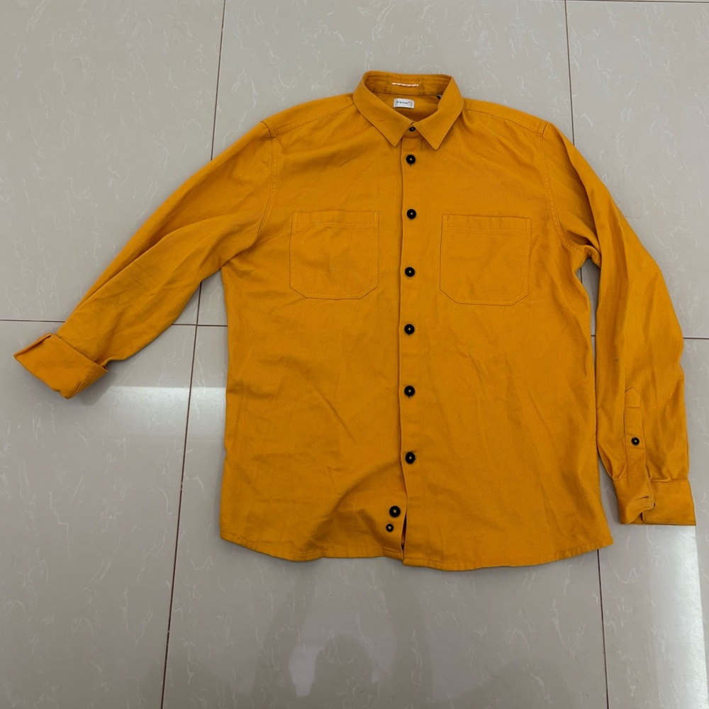 Men's Mustard Button Down Shirt